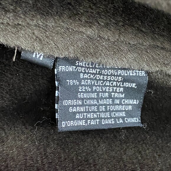 Dana Buchman Fur Lined Pea Coat Size Medium Chocolate Brown Faux Suede - Picture 8 of 12